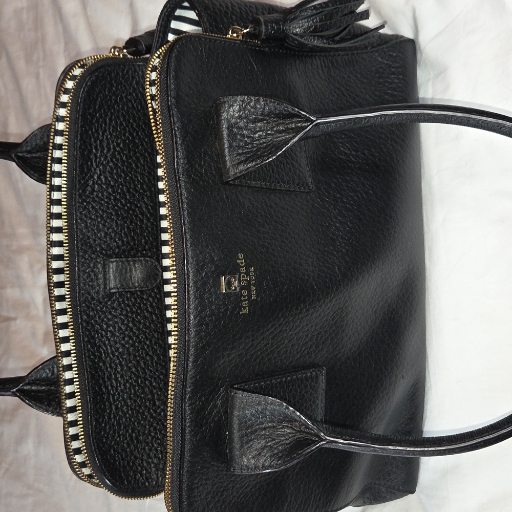 KATE SPADE NEW Black SOUTHPORT AVENUE LYDIA Satchel Handbag Purse Gold Hardware